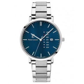 Montre Homme DATA Cadran Bleu Bracelet Acier Argenté