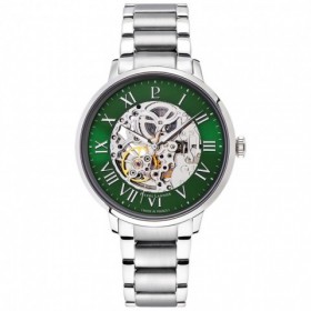 Montre Homme AUTOMATIC Argenté Cadran Vert Bracelet Acier Argenté 20 MM