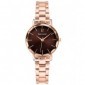 Montre Femme MULTIPLES Doré-rose Cadran Chocolat